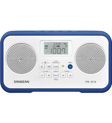 Sangean Pr D19 Blanco Azul Oscuro Radio Digital Portátil Fm Am Pantalla