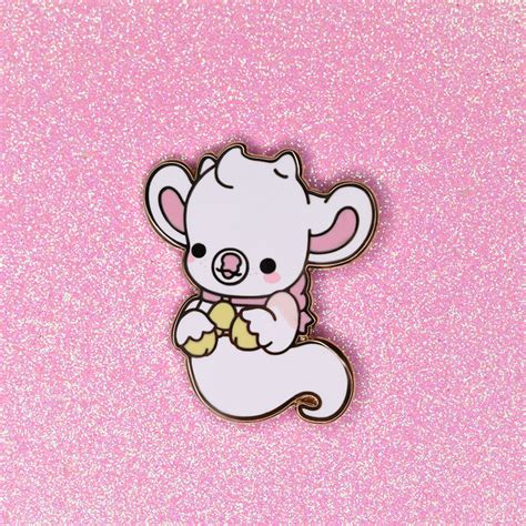 Chilly The Ghost Cow Enamel Pin Bright Bat Design