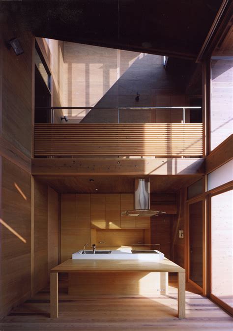 Featuring an open air courtyard with tree, growing right at. Japanese Wooden Houses: courtyard, multi-level decks and a ...