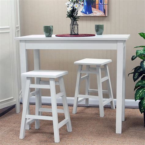 Even a small kitchen seating area can feel like a dining room with the right furniture. Carolina Tavern 3 Piece White Pub Table Set - with Tavern ...