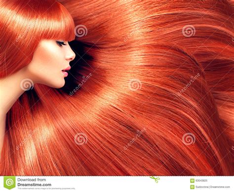 Beautiful Hair Beauty Woman With Long Red Hair Stock