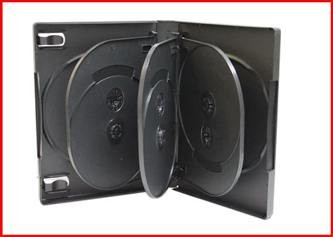 27mm Full Size 8 Tray Multi Dvd Case Black Eight Discs Holder Box 2 Pk