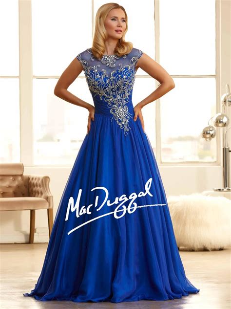 Mac Duggal 65078h Ruched Empire Ball Gown French Novelty