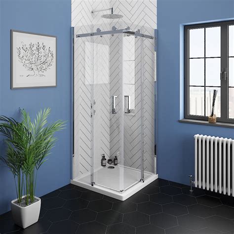 Nova Square Frameless Corner Shower Enclosure 900x900mm Buy At