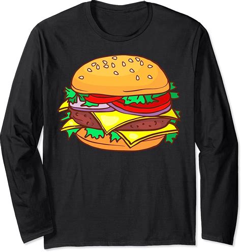 hamburger cheeseburger burger fast food imbiss langarmshirt amazon de fashion