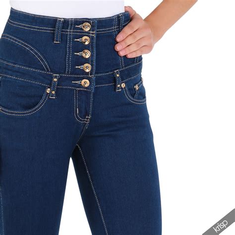 Womens Sexy Zip Back High Waist Stretch Skinny Slim Fit Leg Jeans Pants Trousers Ebay