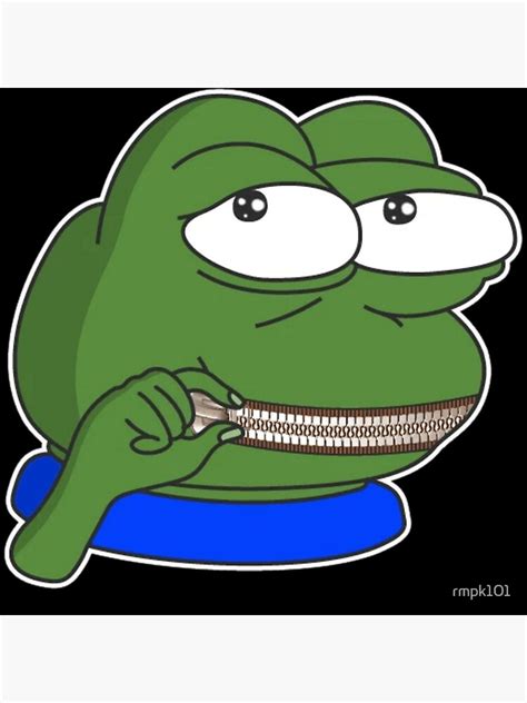 Hush Poggers Emote Peepo Pepega Twitch Discord Frog Art Print For