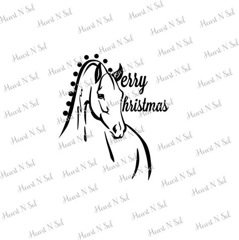 Download Christmas Christmas Horse Merry Christmas SVG EPS DXF | Etsy