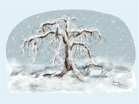 Snowy Tree Snowy Trees Winter Time Original Art Doodles Art Pieces