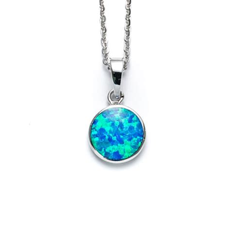 Blue Opal Classic Round Necklace Landing Company