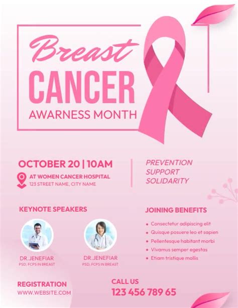 Breast Cancer Flyers Breast Cancer Event Template Postermywall