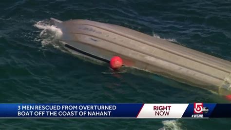 3 Men Rescued From Capsized Boat Off Nahant Youtube