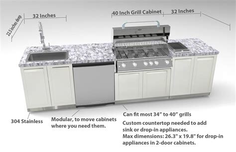 White 2 Door Stainless Steel Outdoor Kitchen Cabinet W40051 4 Life