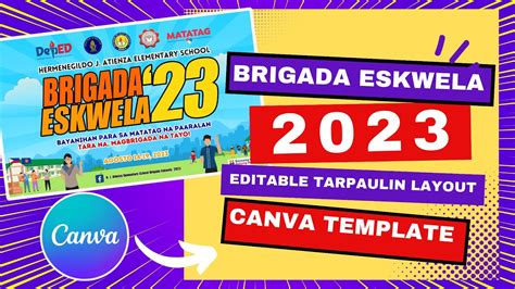 Brigada Eskwela 2023 Tarpaulin Canva Editable Tarp Layout Canva