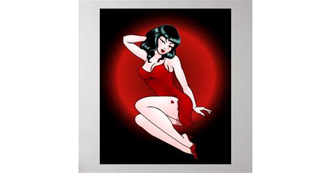 Pin Up Girl Poster Retro 50s Pinup Art Poster Zazzle