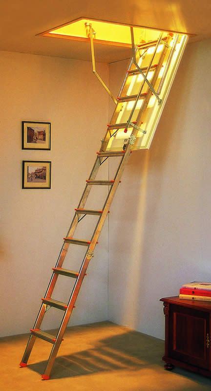 Attic Ladder Staircase Interiordesign Woodworking Attic Stairs Pull