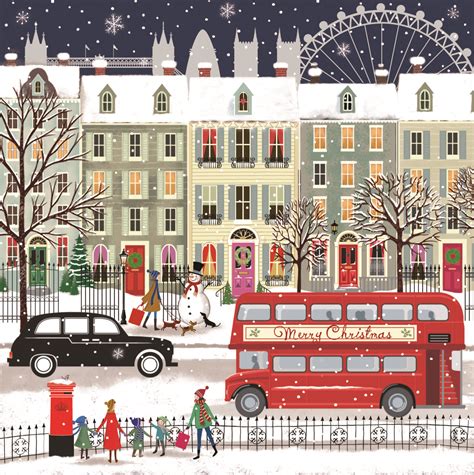 London Bus Charity Christmas Card Christmas Illustration London