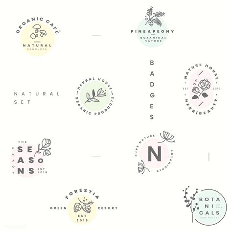 Set Of Botanical Logo Design Vectors Free Image By Wan