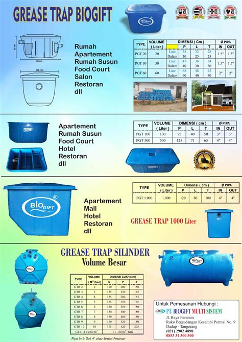 Grease Trap, Harga Grease trap, jual grease trap, perangkap lemak dapur