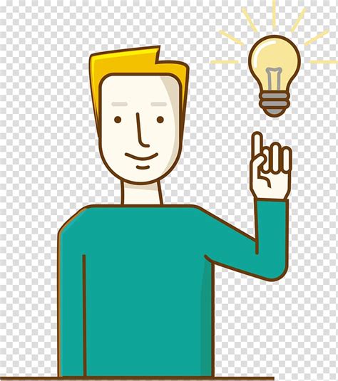 Man With Light Bulb Innovation Idea Business Thinking Transparent