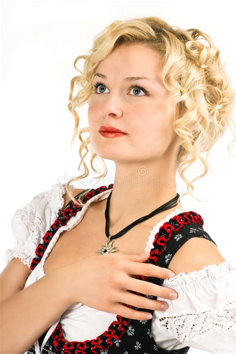 Beautiful German Girl In Dirndl Stock Image Image Of Germany Heart