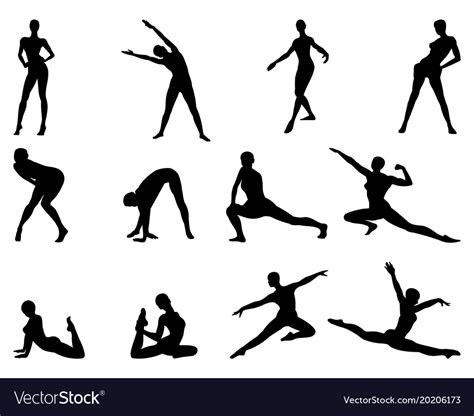 Moving Female Silhouettes Royalty Free Vector Image