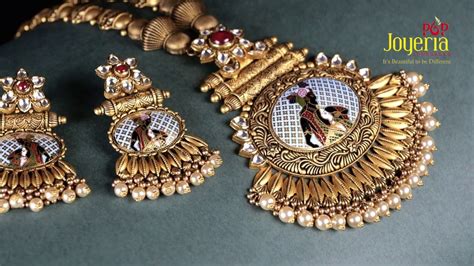 A Radha Krishna Gold Bridal Necklace Jewellery Set Showcase