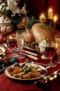 The dinner table is decorated with a christmas cracker for each person and sometimes flowers and candles. Cash-strapped families can now deliver a turkey dinner with trimmings for £2.51 per person ...