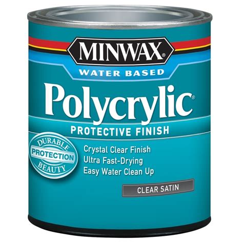 Minwax Polycrylic 8 Fl Oz Satin Water Based Polyurethane At