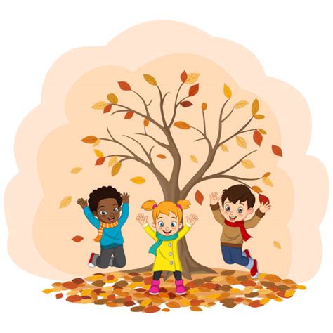 5000 Kids Playing In Leaves Stock Illustrations Royalty Free Vector