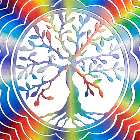 Cim Edelstahl Windspiel Rainbow Tree Of Life Ø 250mm