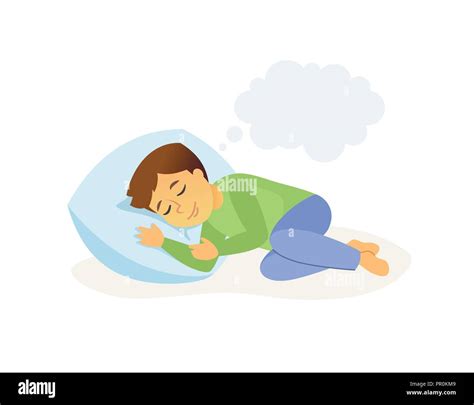 Sleeping Boy Cartoon People Character Isolated Illustration Stock