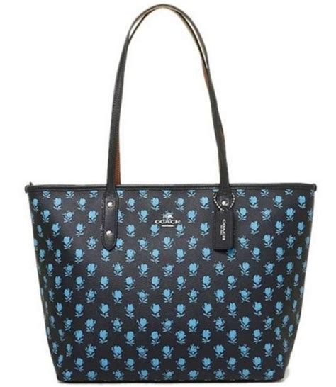 Coach City Zip Top Floral Badlands Midnight Blue Tote Bag Get One Of