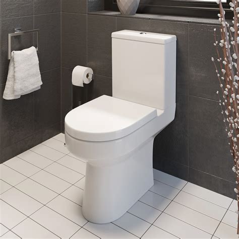 Enge Verbindung Badezimmer Toilette Modern Weiß Eckig Keramik Soft