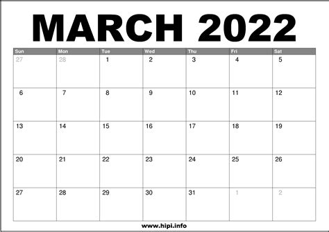 March 2022 Calendar Wiki Customize And Print