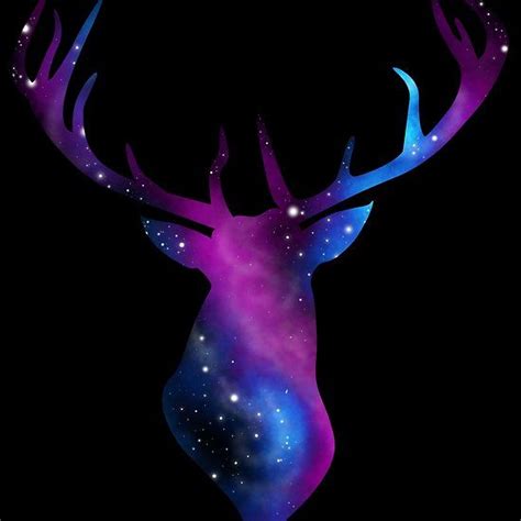 Star Buck Galaxy Deer Black Universe Deer Deer Silhouette