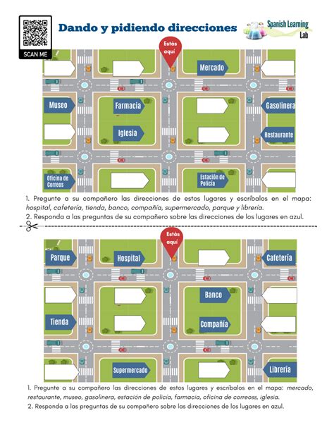 Asking For Directions In Spanish Pdf Worksheet Spanish Learning Lab