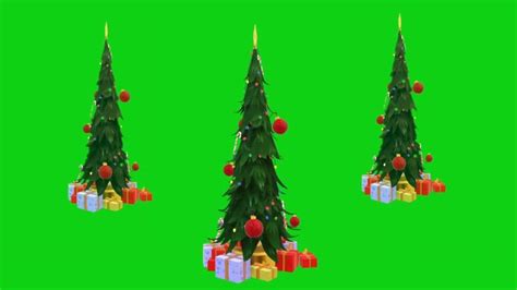 Festive Christmas Tree With Green Screen Background