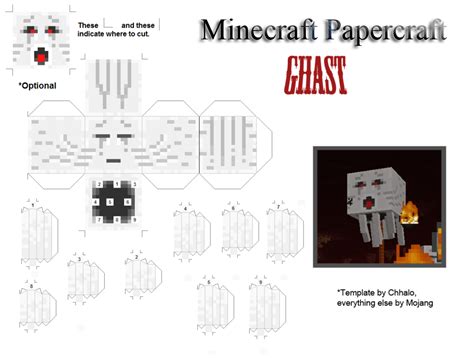 7easy Minecraft Ghast Papercraft Kaydensz