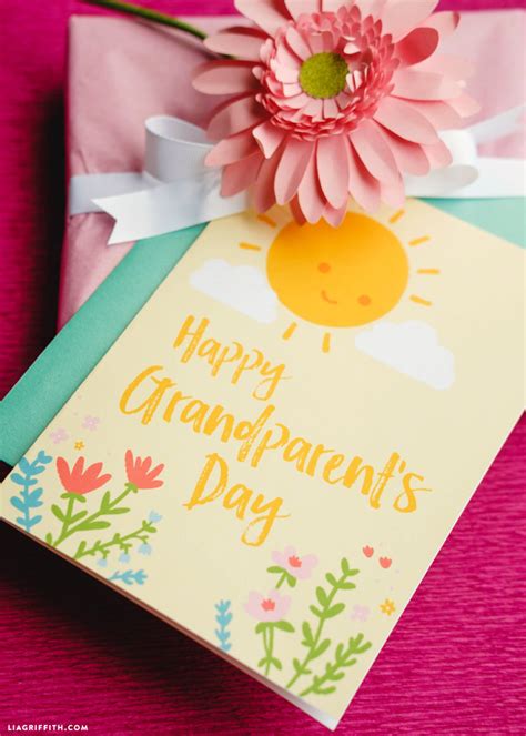 If you need a free easy grandparents card that your child can fold and give to their grandparents, paradise. Grandparents Day Card - Lia Griffith