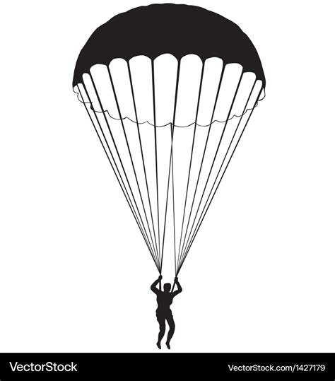 Parachute Silhouette Royalty Free Vector Image