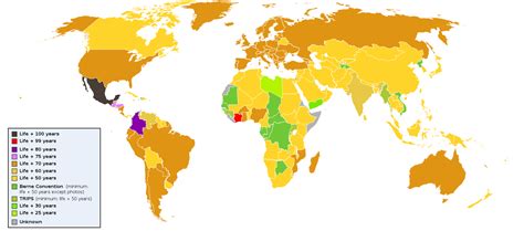 World copyright terms - List of countries' copyright lengths - Wikipedia in 2020 | Interactive ...