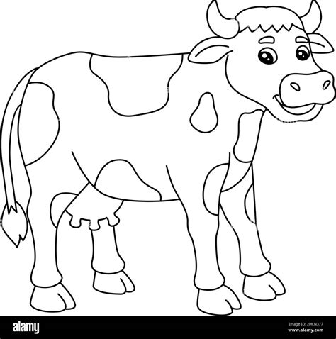Cow Coloring Page Isolated For Kids Stock Vector Image And Art Alamy