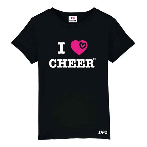 Make Your Own Black Original I Love Cheer T Shirt I Love Cheer