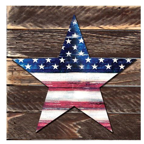 Star Rustic Patriotic Wooden Wall Décor Fourth Of July Crafts For