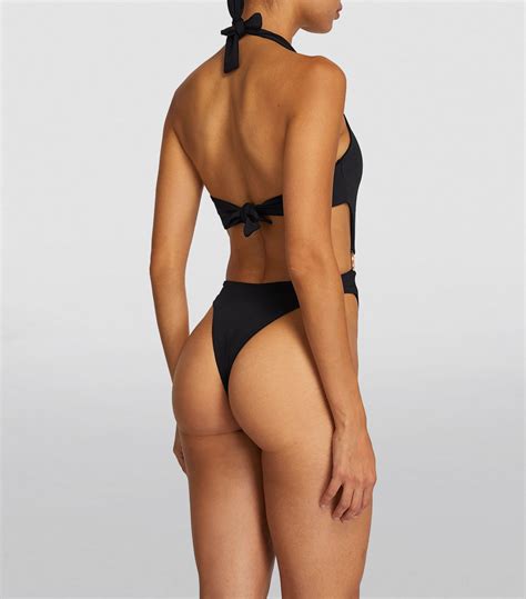 womens louisa ballou black cut out swimsuit harrods uk