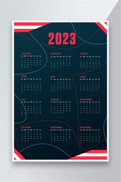 Modern 2023 Annual Calendar Template Ai Free Download Pikbest