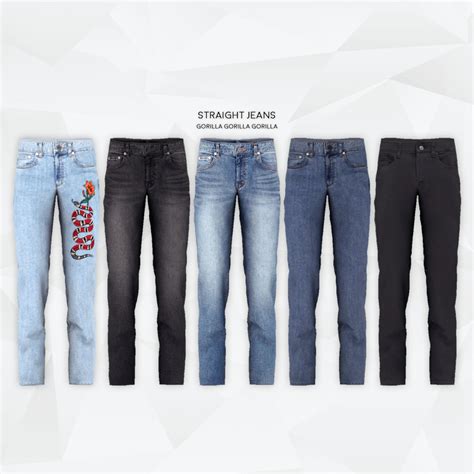 Straight Jeans Sims 4 Male Clothes Sims 4 Men Clothing Sims 4