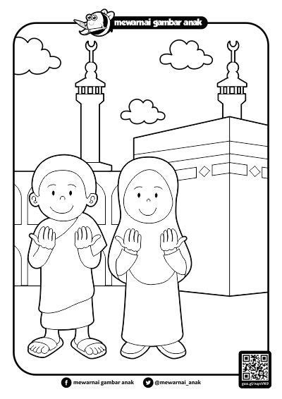 Mewarnai Gambar Anak Ramadhan