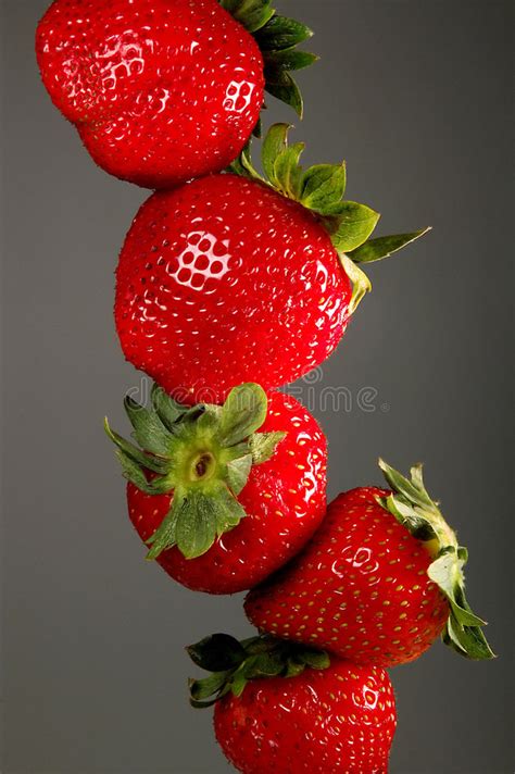 Stack Of Strawberries Stock Photo Image Of Seed Macro 956732